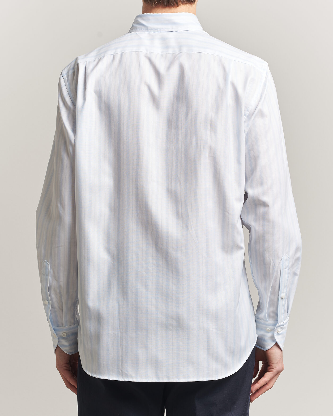 Herr | Skjortor | Stenströms | Regular Fit Striped Oxford Shirt Light Blue