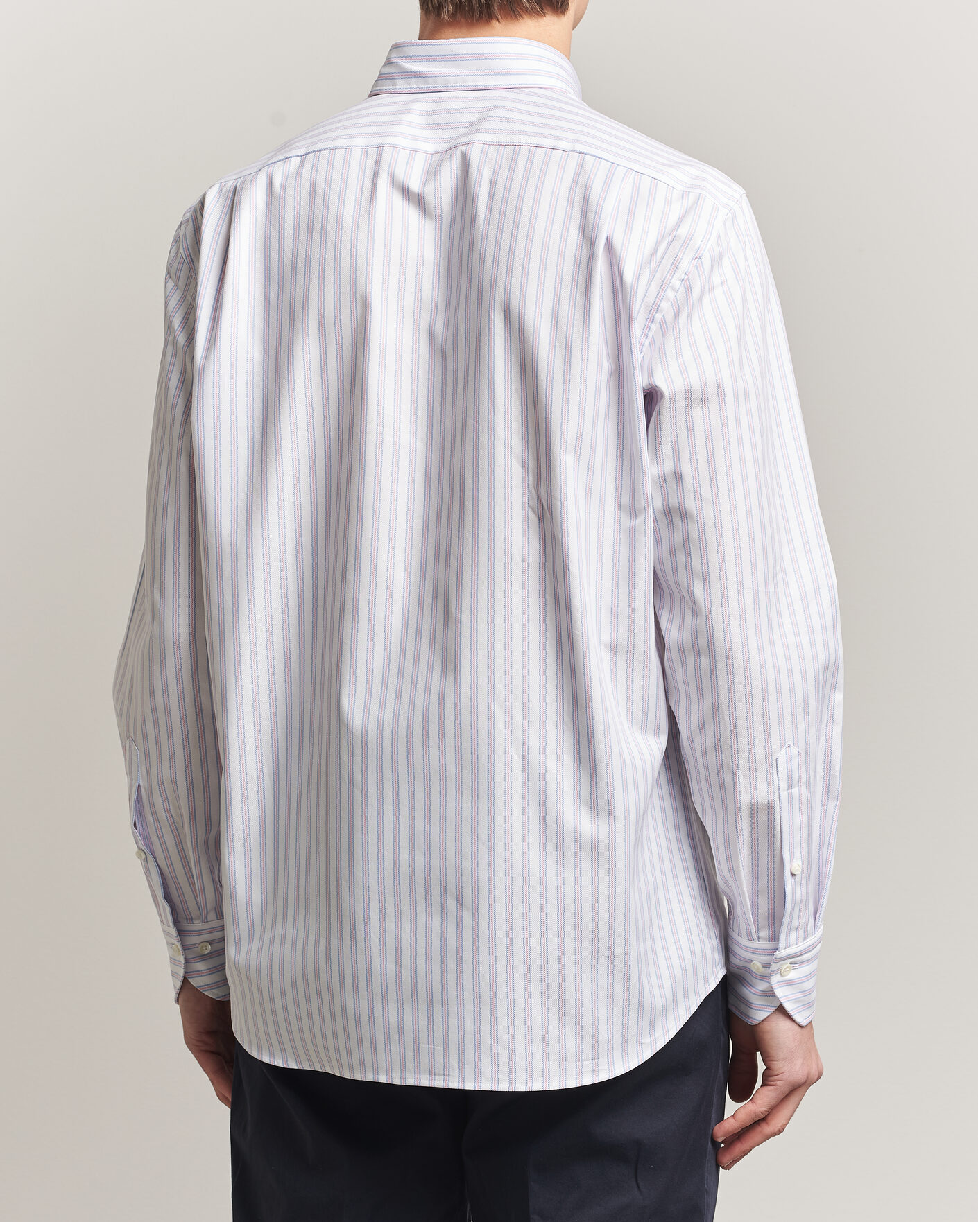 Herr | Skjortor | Stenströms | Regular Fit Multi Striped Oxford Shirt Blue/Pink