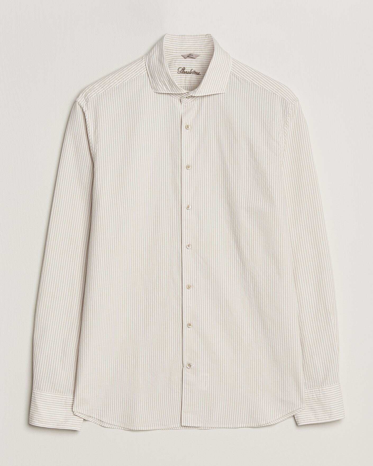 Herr | Skjortor | Stenströms | Regular Fit Structured Stripe Shirt Beige