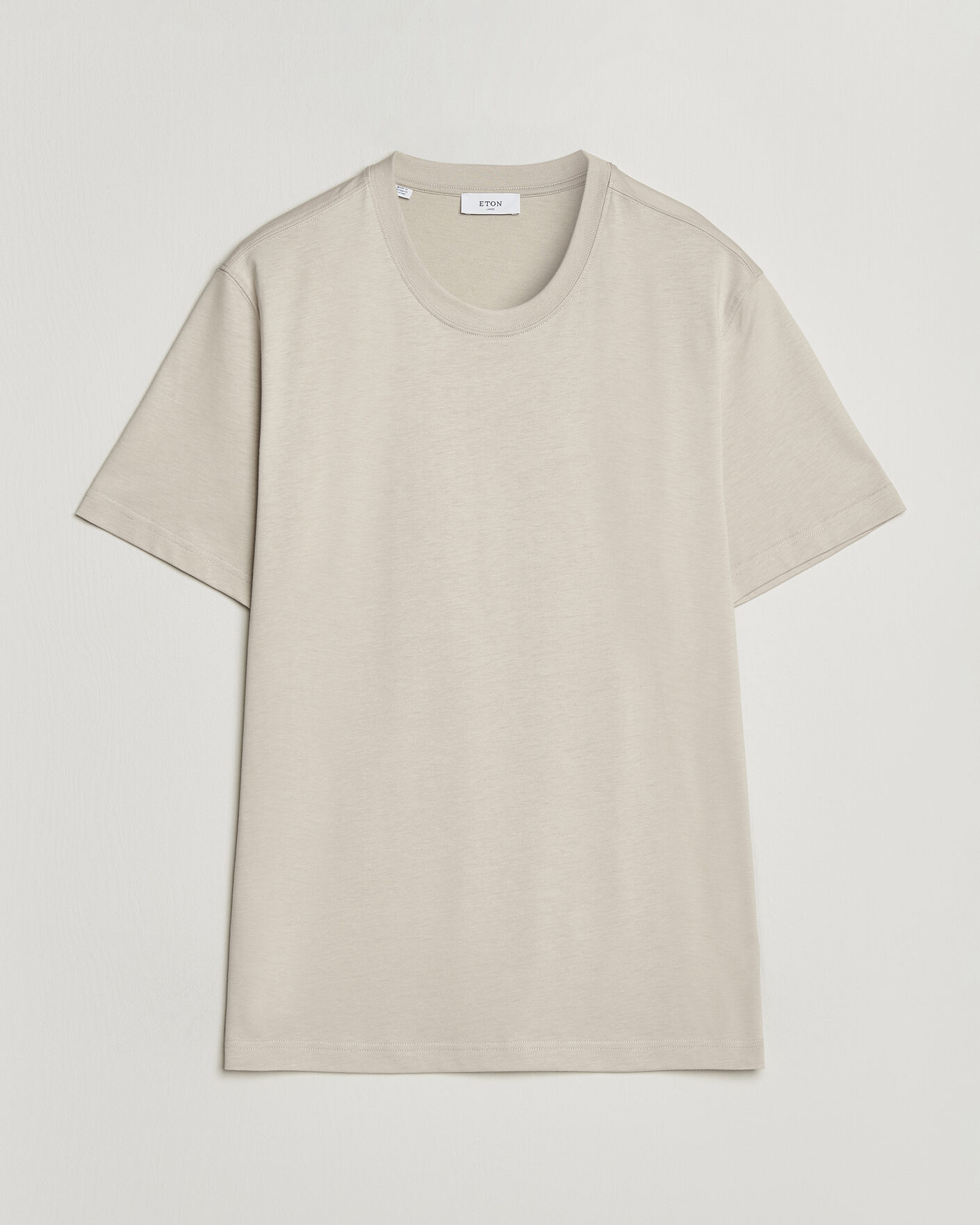 Herr | T-Shirts | Eton | Supima Cotton Crew Neck T-Shirt Beige