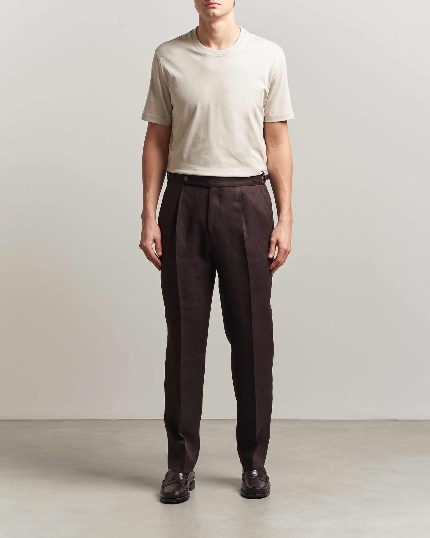 Herr | T-Shirts | Eton | Supima Cotton Crew Neck T-Shirt Beige
