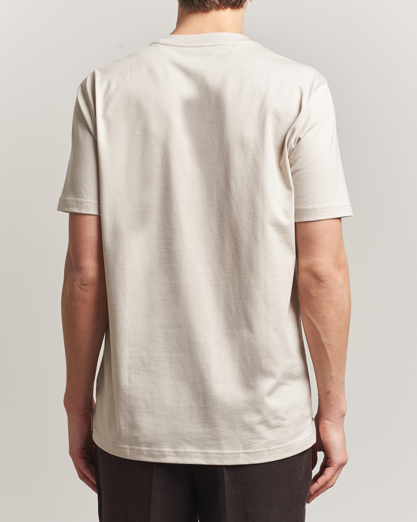 Herr | T-Shirts | Eton | Supima Cotton Crew Neck T-Shirt Beige