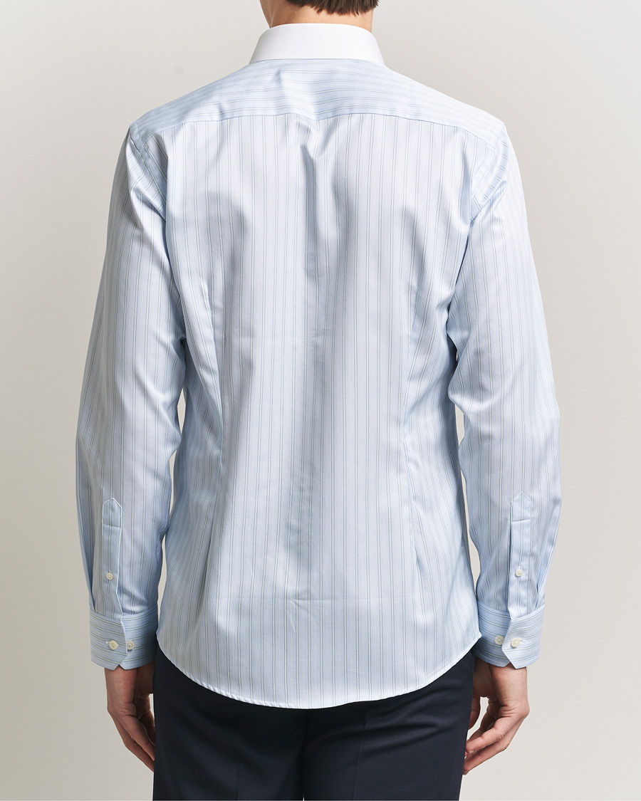 Herr | Skjortor | Eton | Slim Fit Signature Twill Striped Shirt Light Blue