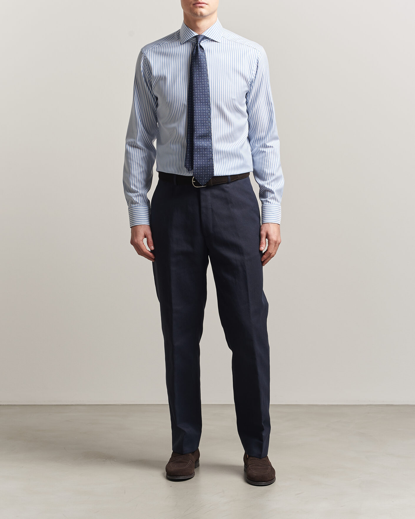 Herr | Skjortor | Eton | Slim Fit Signature Oxford Striped Shirt Light Blue