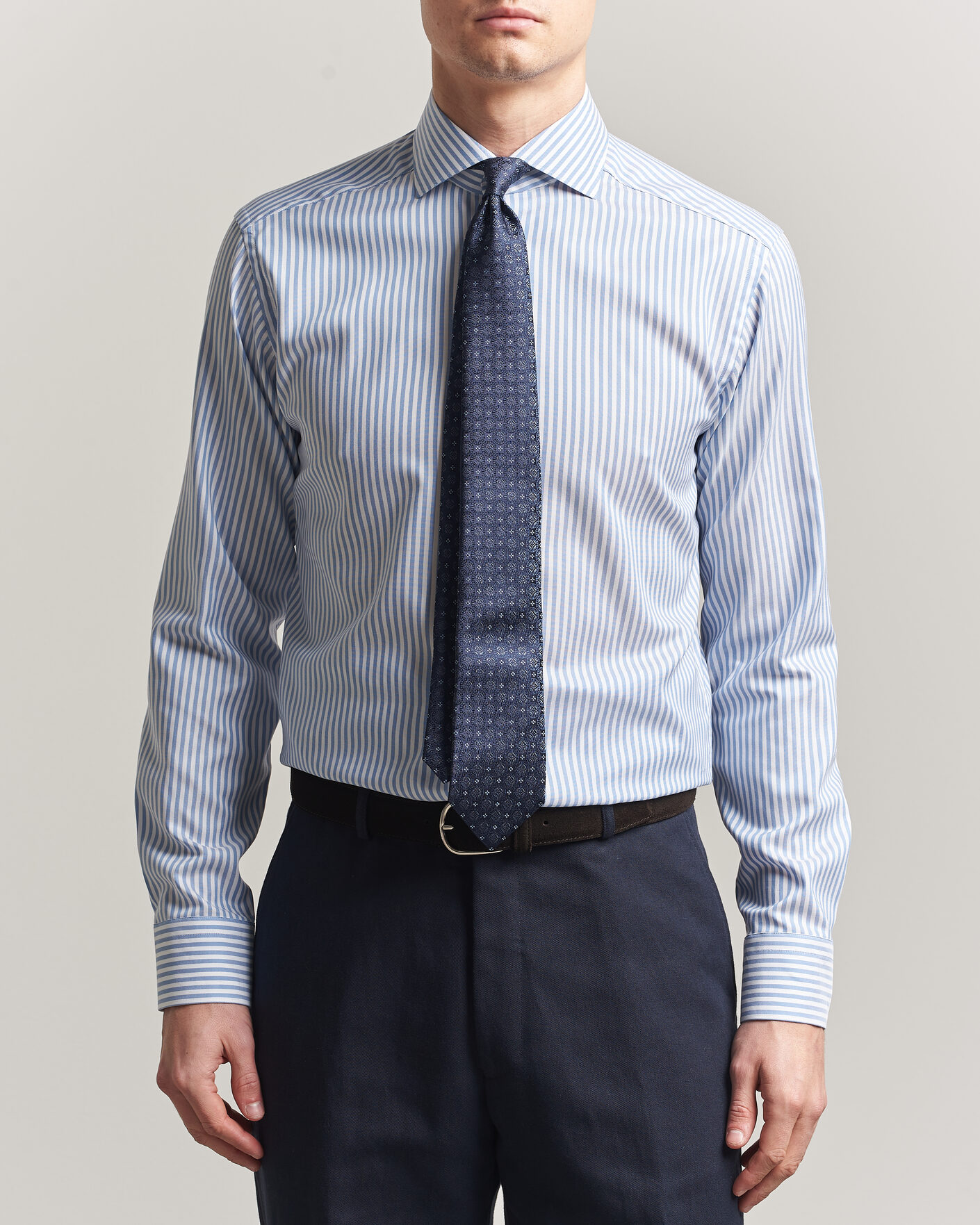 Herr | Skjortor | Eton | Slim Fit Signature Oxford Striped Shirt Light Blue