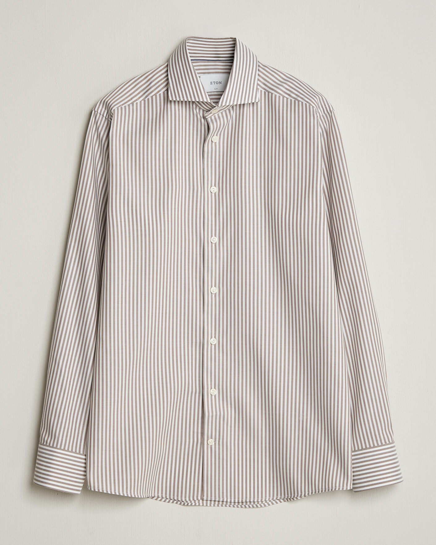 Herr | Skjortor | Eton | Slim Fit Signature Oxford Striped Shirt Beige