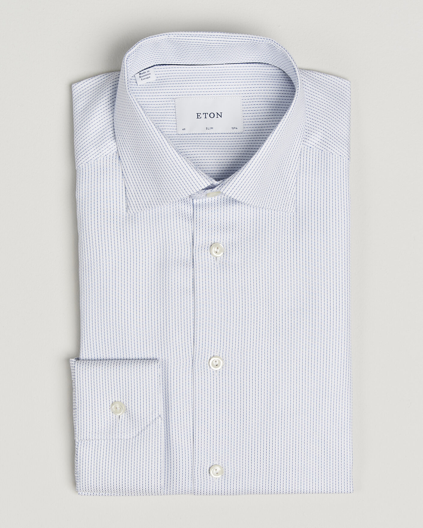 Herr | Skjortor | Eton | Slim Fit Signature Twill Structured Shirt Light Blue