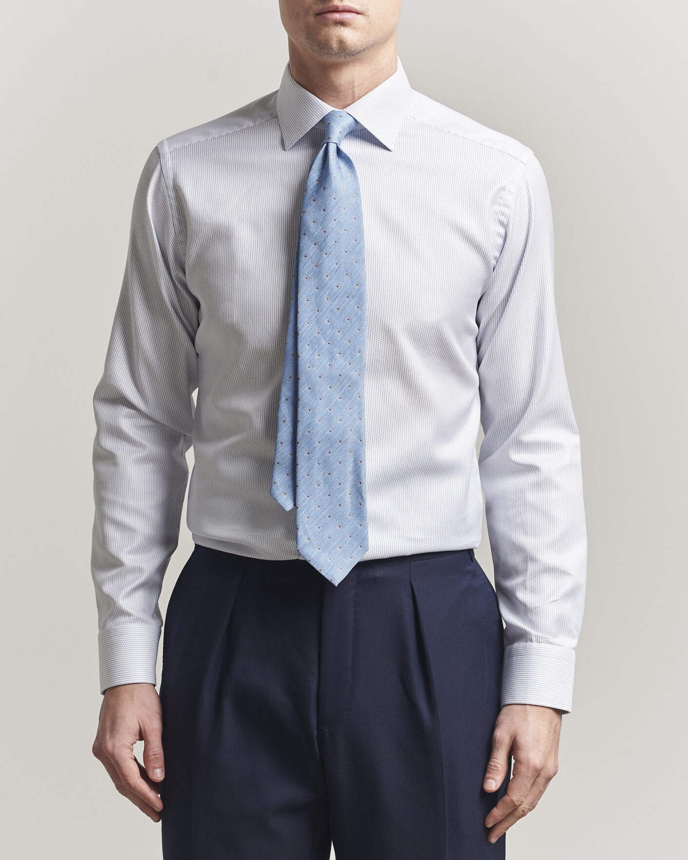 Herr | Skjortor | Eton | Slim Fit Signature Twill Structured Shirt Light Blue