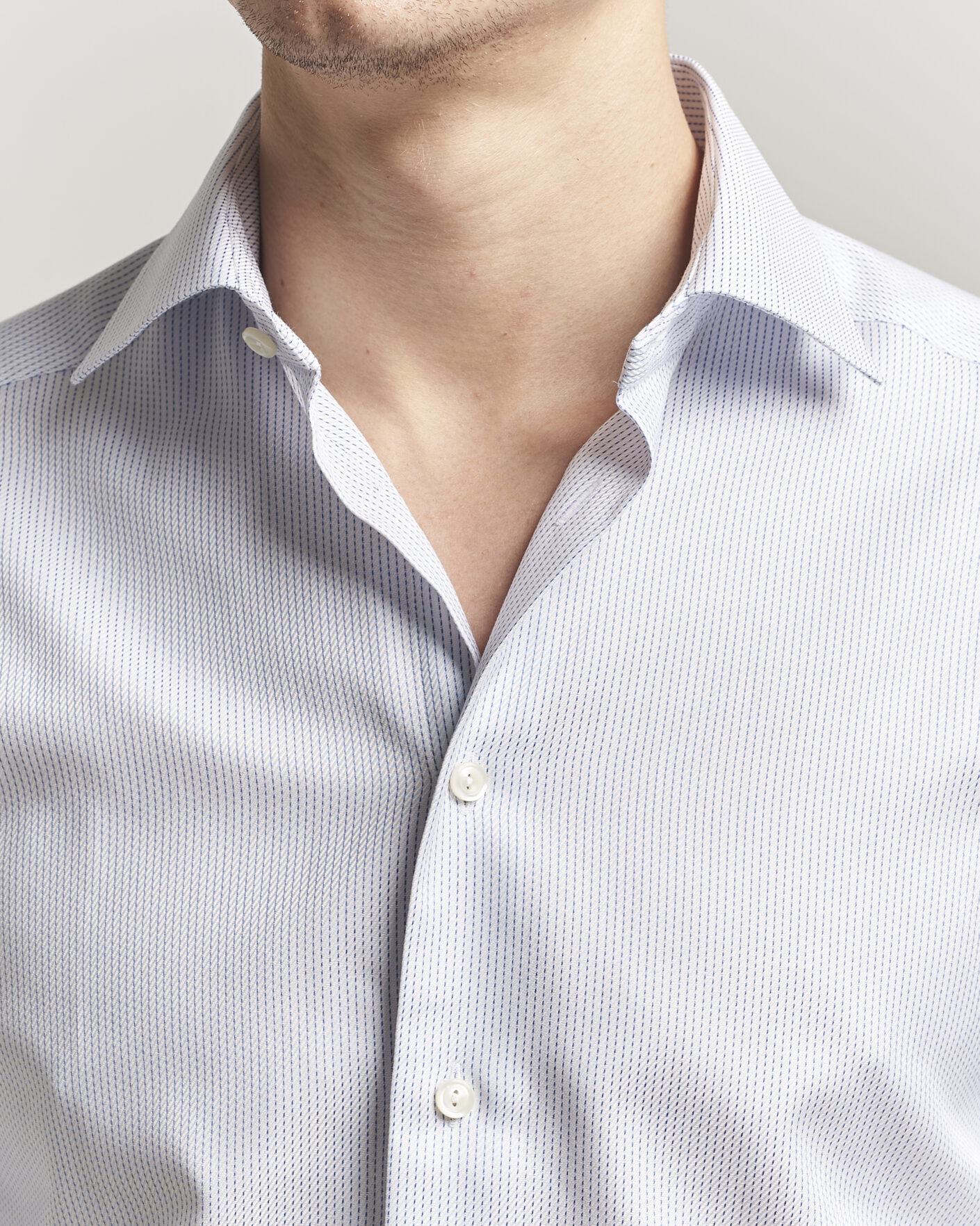 Herr | Skjortor | Eton | Slim Fit Signature Twill Structured Shirt Light Blue