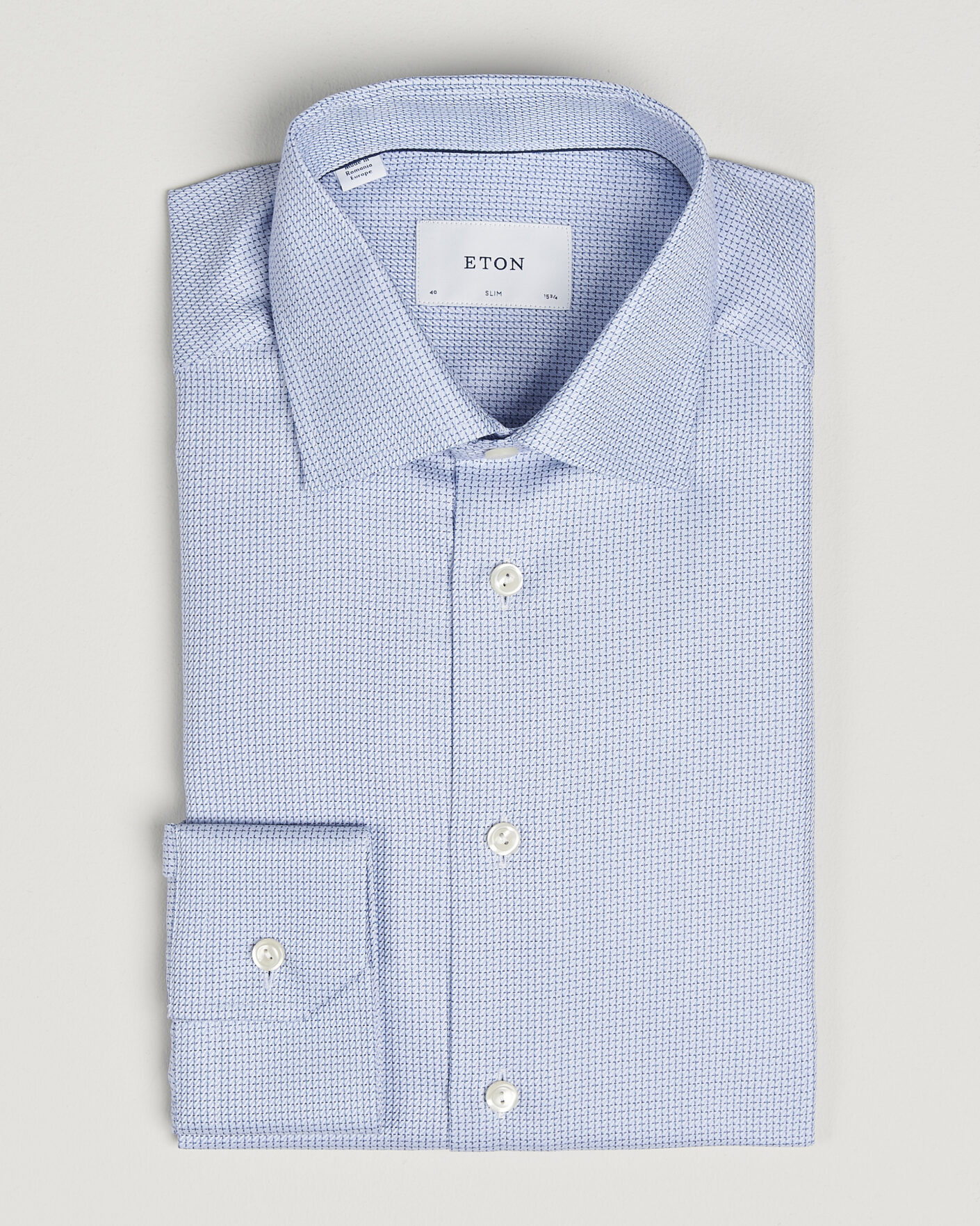 Herr | Skjortor | Eton | Slim Fit Signature Twill Structured Shirt Mid Blue