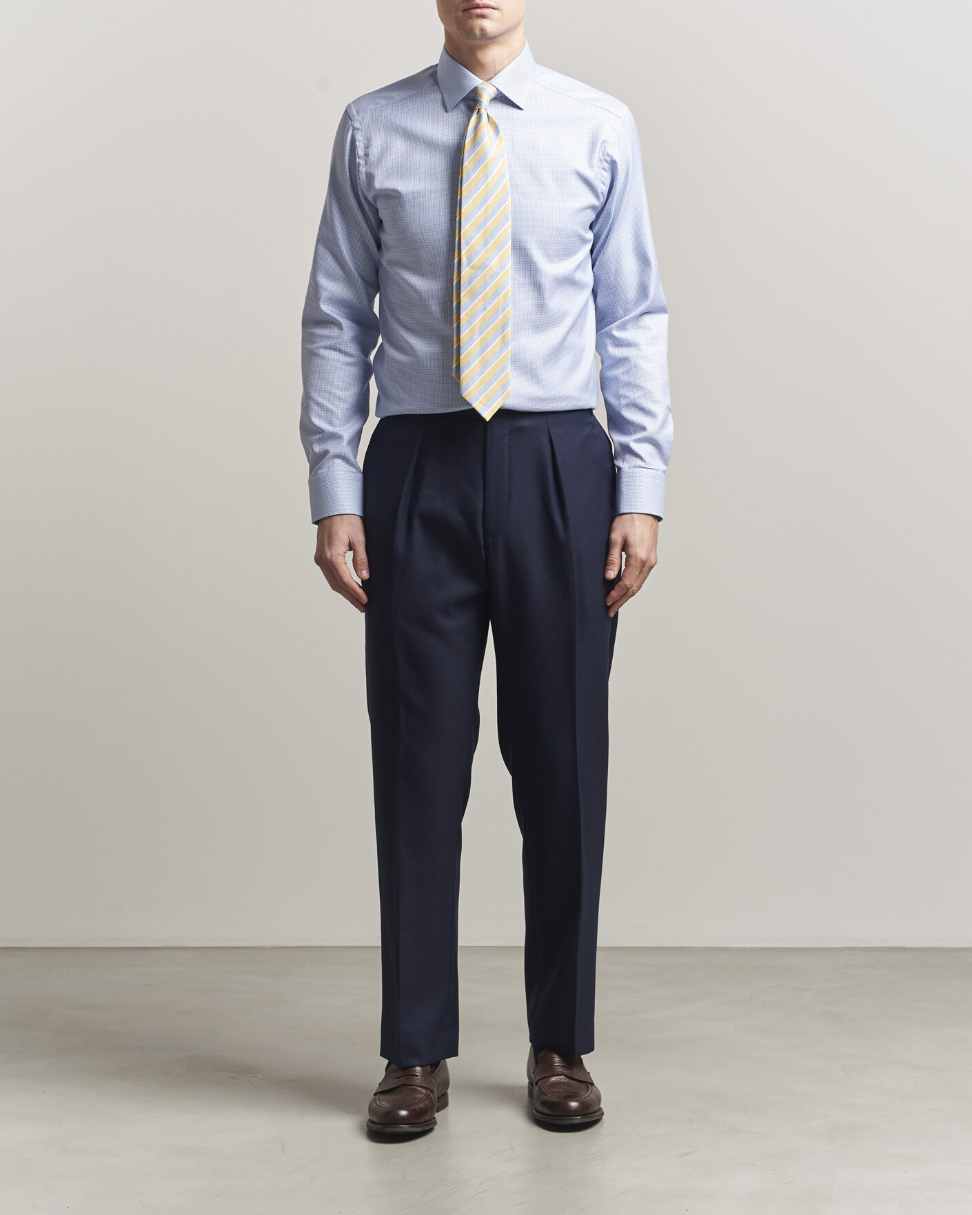 Herr | Skjortor | Eton | Slim Fit Signature Twill Structured Shirt Mid Blue