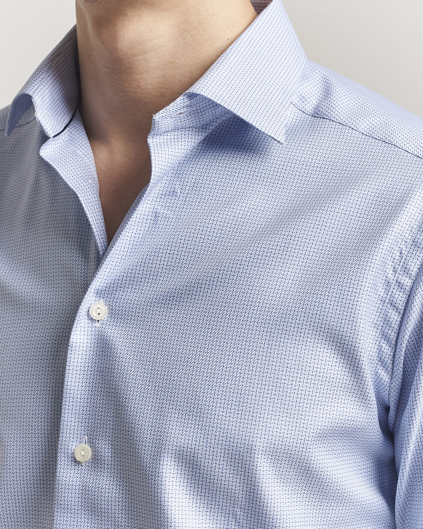 Herr | Skjortor | Eton | Slim Fit Signature Twill Structured Shirt Mid Blue