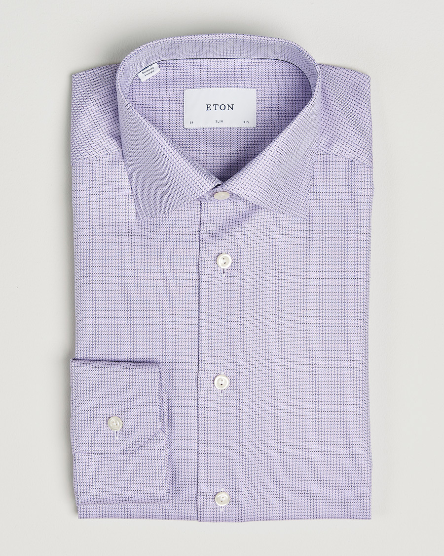 Herr | Skjortor | Eton | Slim Fit Signature Twill Structured Shirt Light Purple