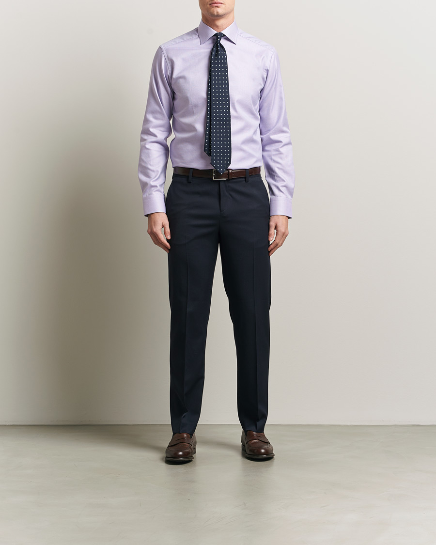 Herr | Skjortor | Eton | Slim Fit Signature Twill Structured Shirt Light Purple