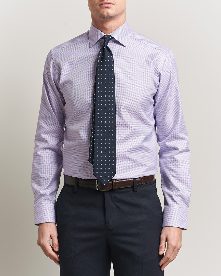 Herr | Skjortor | Eton | Slim Fit Signature Twill Structured Shirt Light Purple