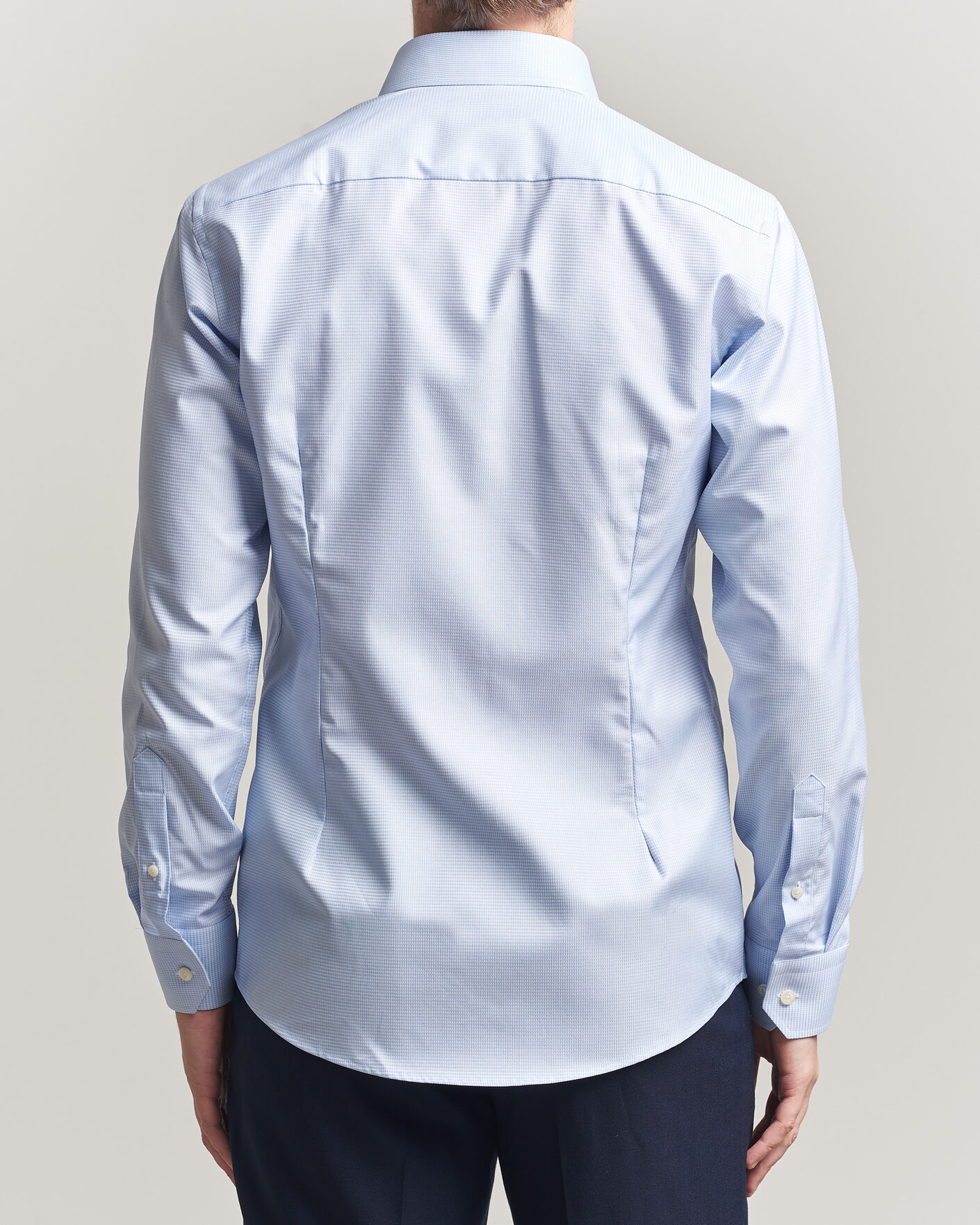 Herr | Skjortor | Eton | Slim Fit Signature Twill Houndstooth Shirt Light Blue
