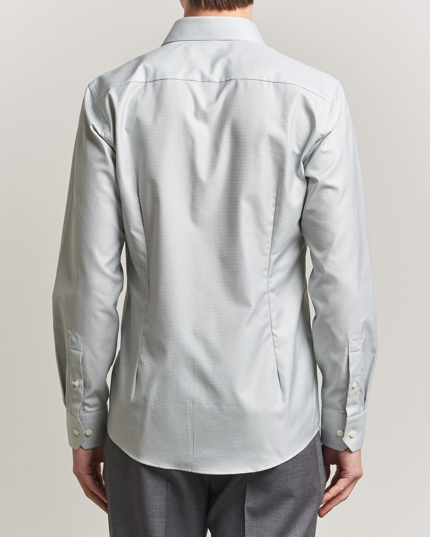 Herr | Skjortor | Eton | Slim Fit Signature Twill Houndstooth Shirt Light Green
