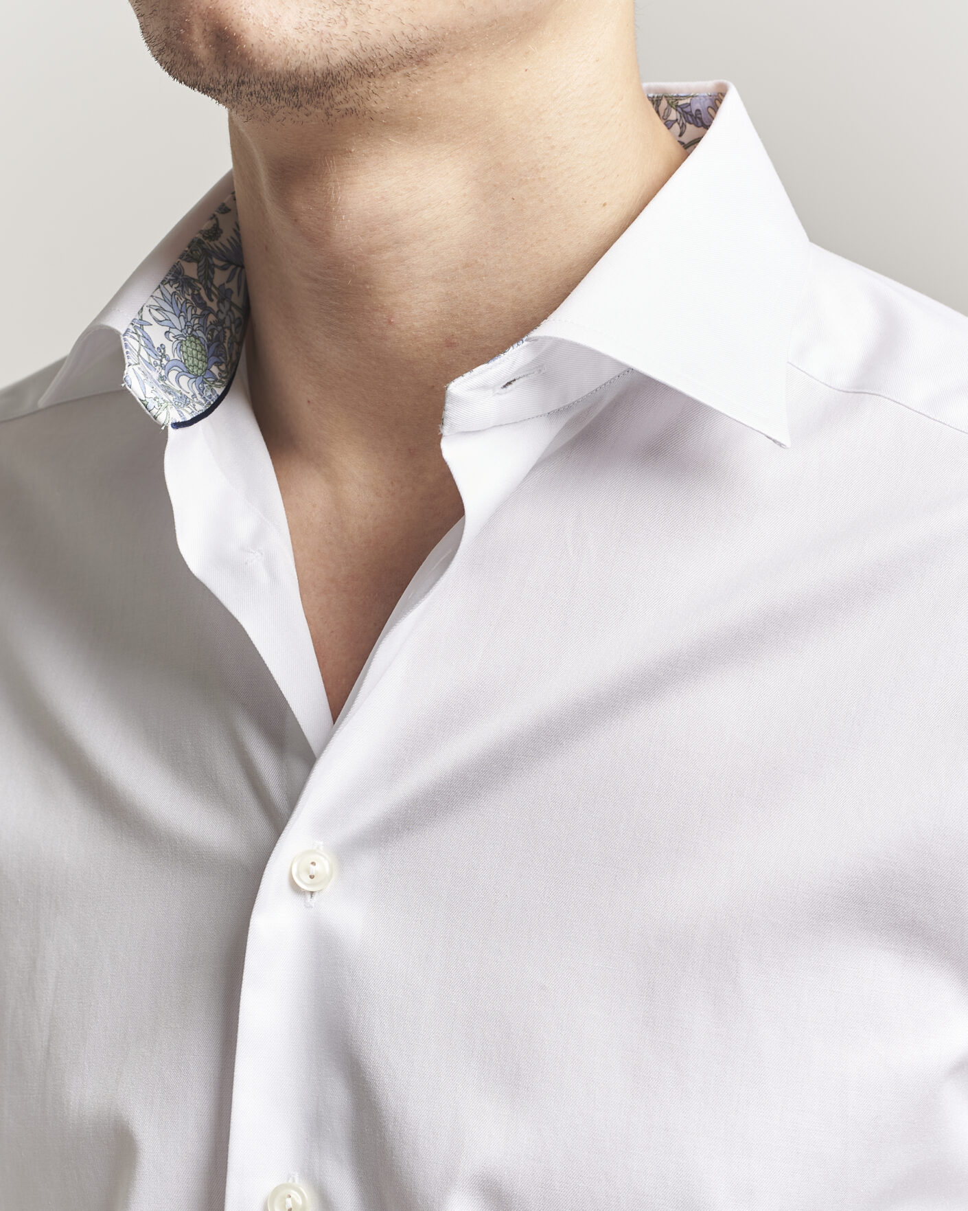 Herr | Skjortor | Eton | Slim Fit Signature Twill Contrast Shirt White