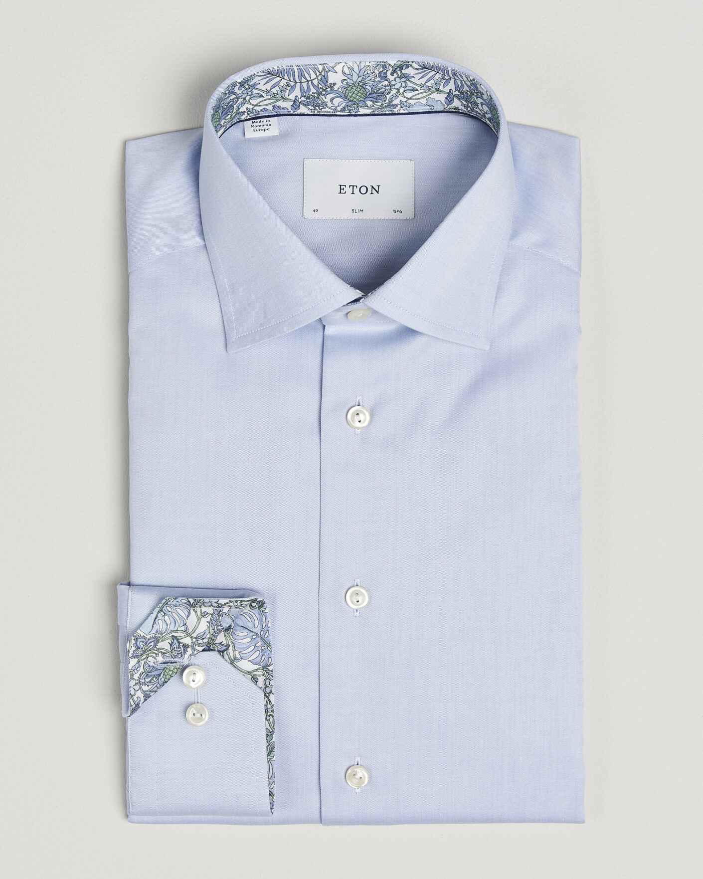 Herr | Skjortor | Eton | Slim Fit Signature Twill Contrast Shirt Light Blue