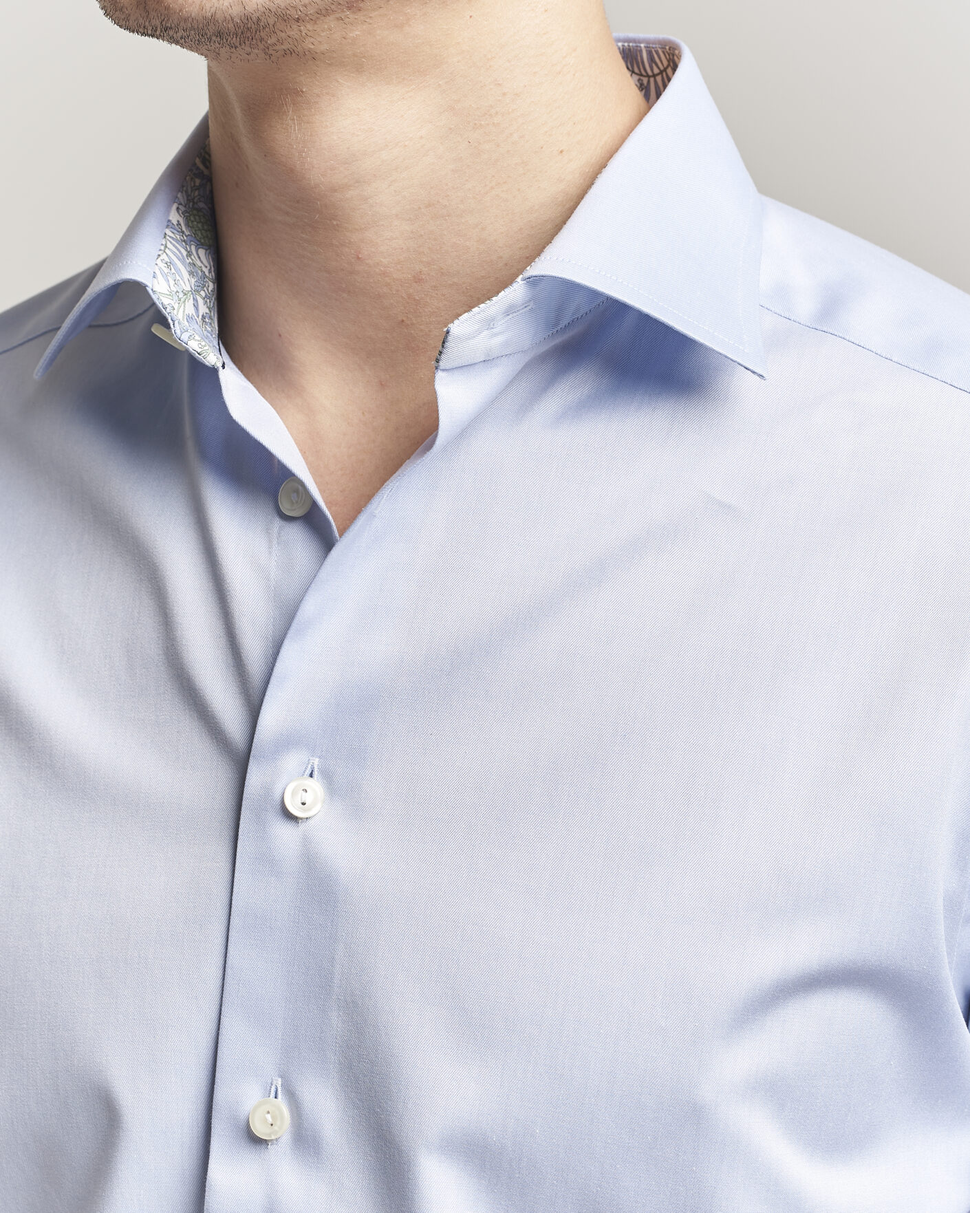Herr | Skjortor | Eton | Slim Fit Signature Twill Contrast Shirt Light Blue