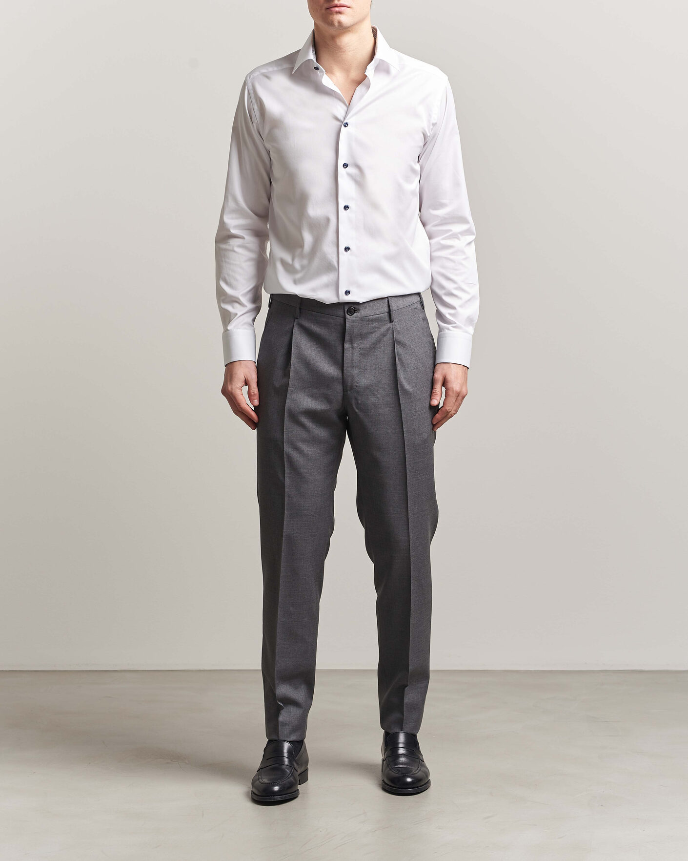 Herr | Skjortor | Eton | Slim Fit Signature Twill Contrast Shirt White