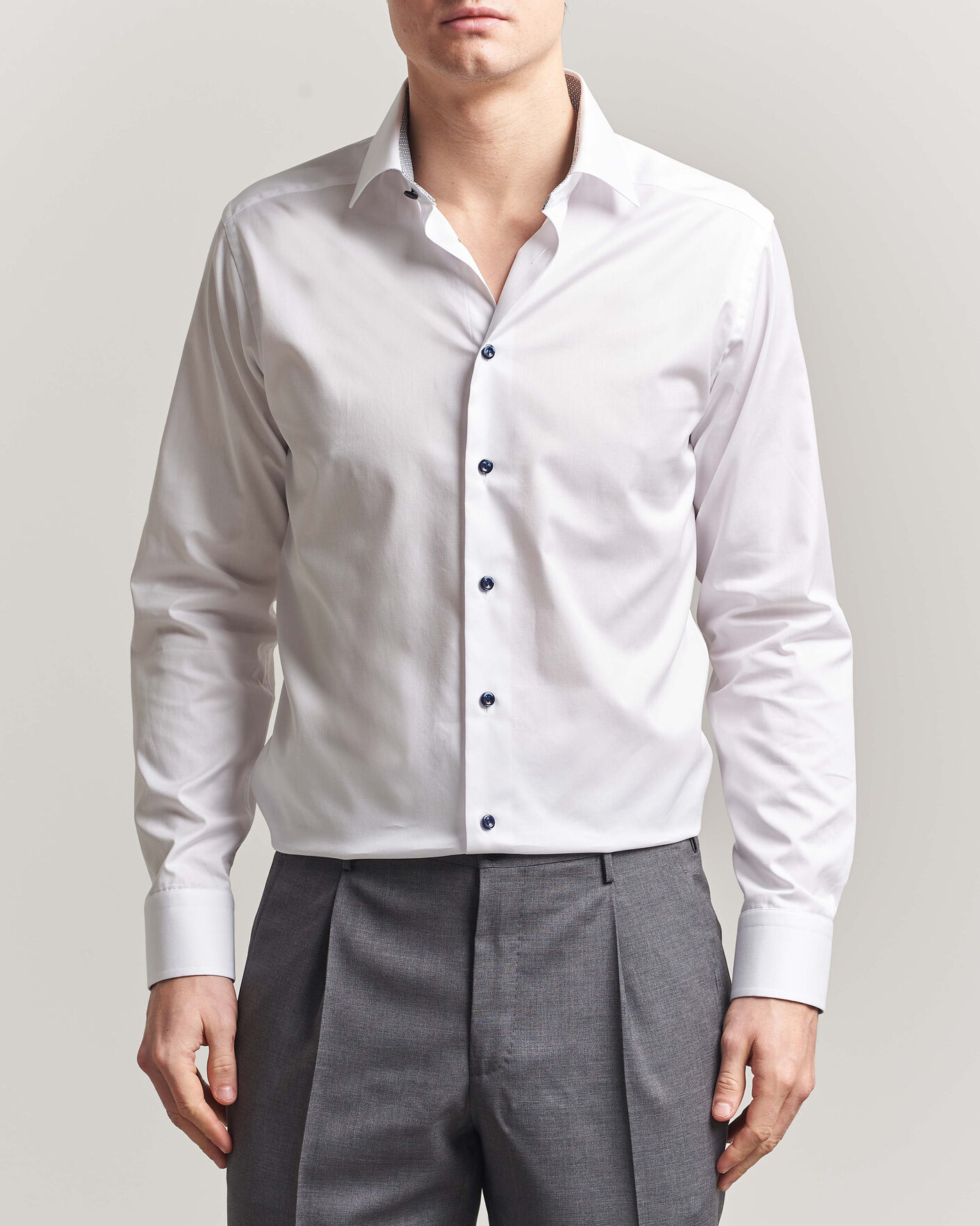 Herr | Skjortor | Eton | Slim Fit Signature Twill Contrast Shirt White