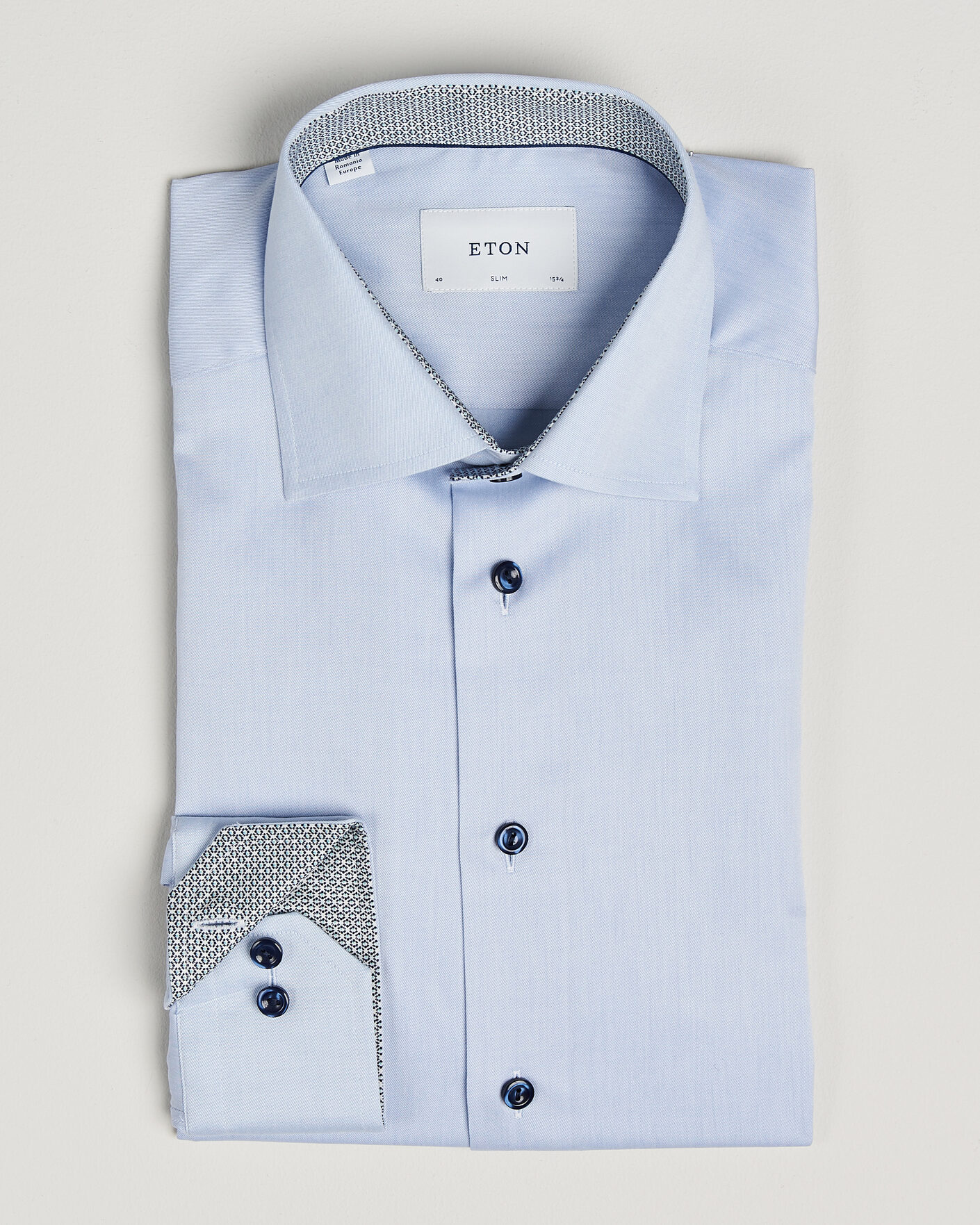 Herr | Skjortor | Eton | Slim Fit Signature Twill Contrast Shirt Light Blue