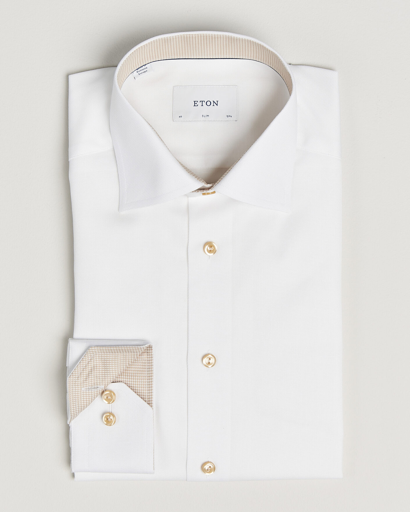 Herr | Skjortor | Eton | Slim Fit Signature Twill Contrast Shirt White