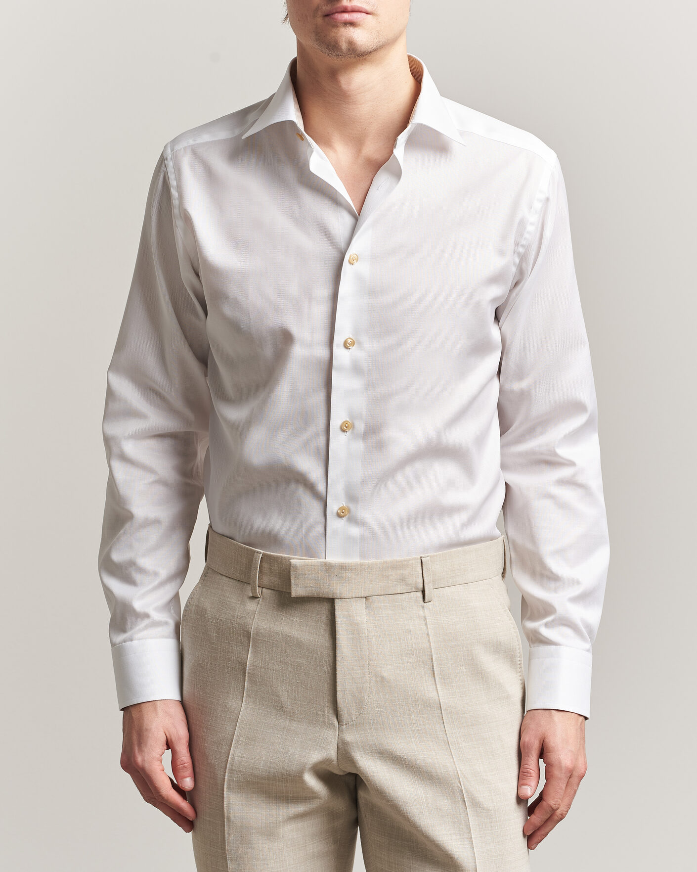 Herr | Skjortor | Eton | Slim Fit Signature Twill Contrast Shirt White
