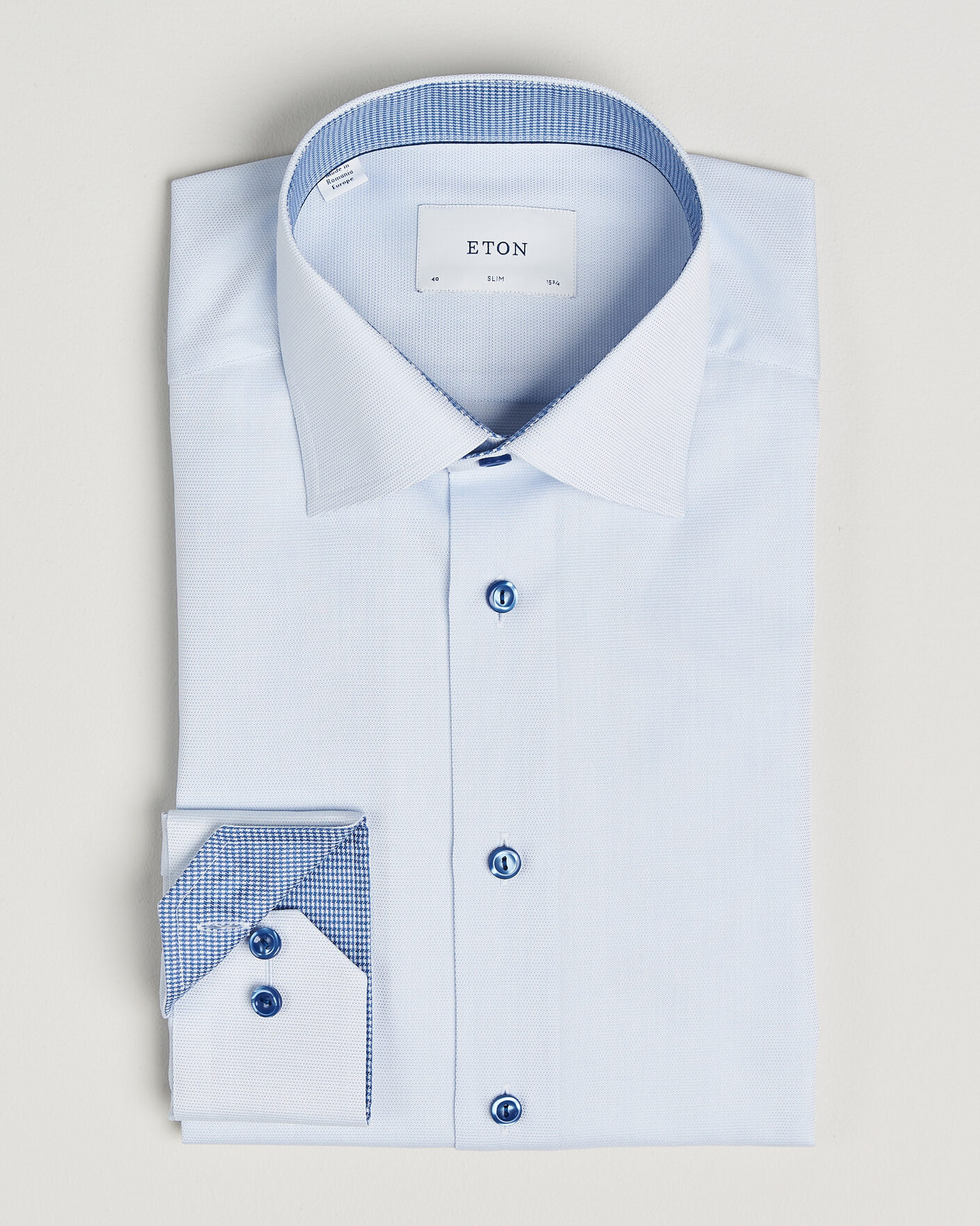 Herr | Skjortor | Eton | Slim Fit Signature Twill Contrast Shirt Light Blue
