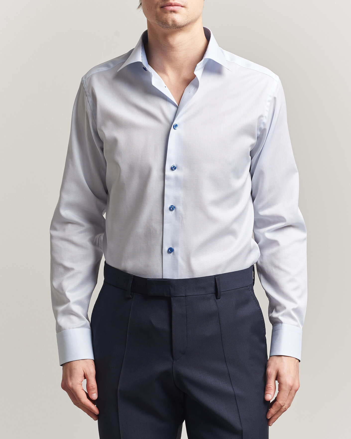 Herr | Skjortor | Eton | Slim Fit Signature Twill Contrast Shirt Light Blue
