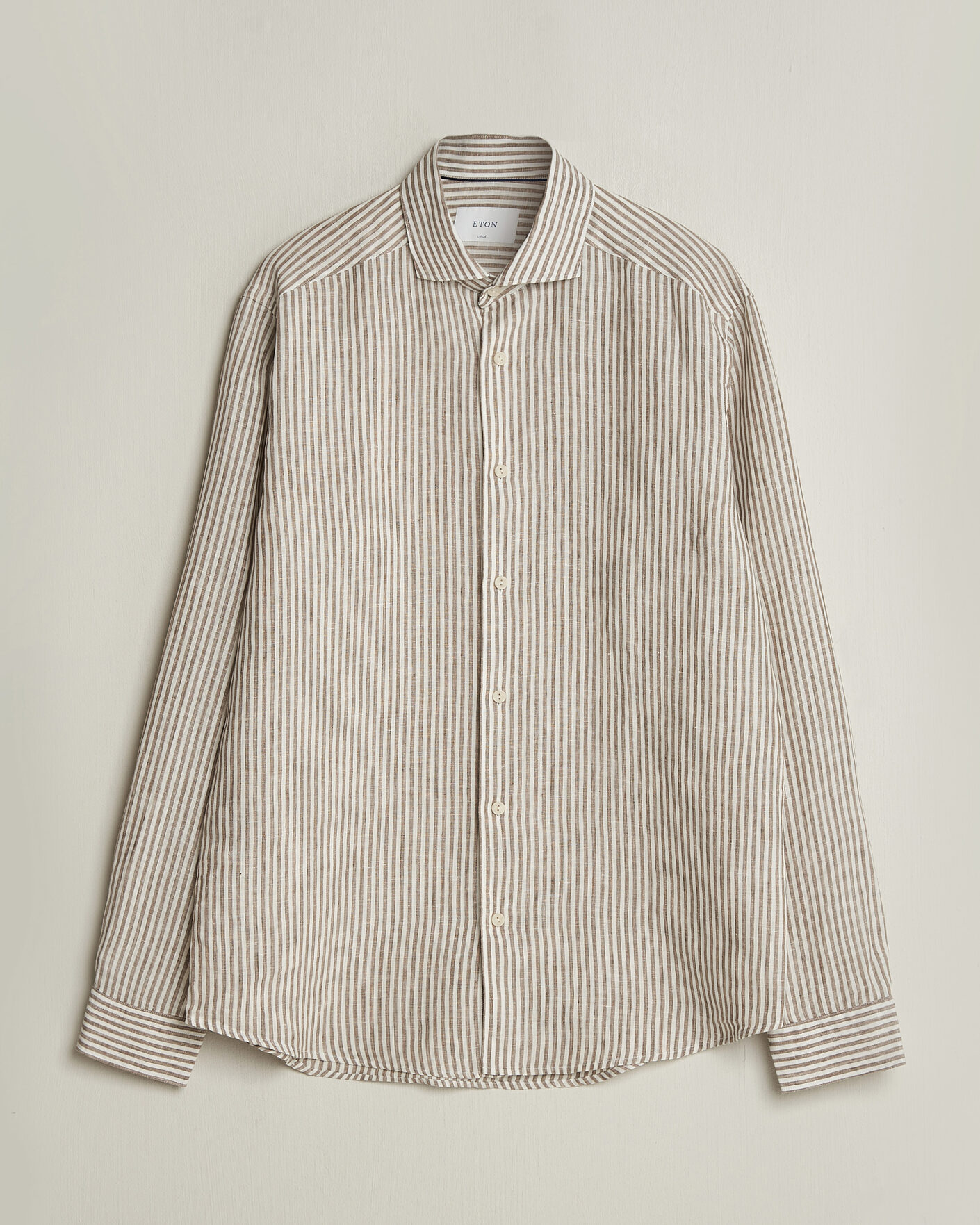 Herr | Skjortor | Eton | Casual Fit Striped Linen Shirt Beige