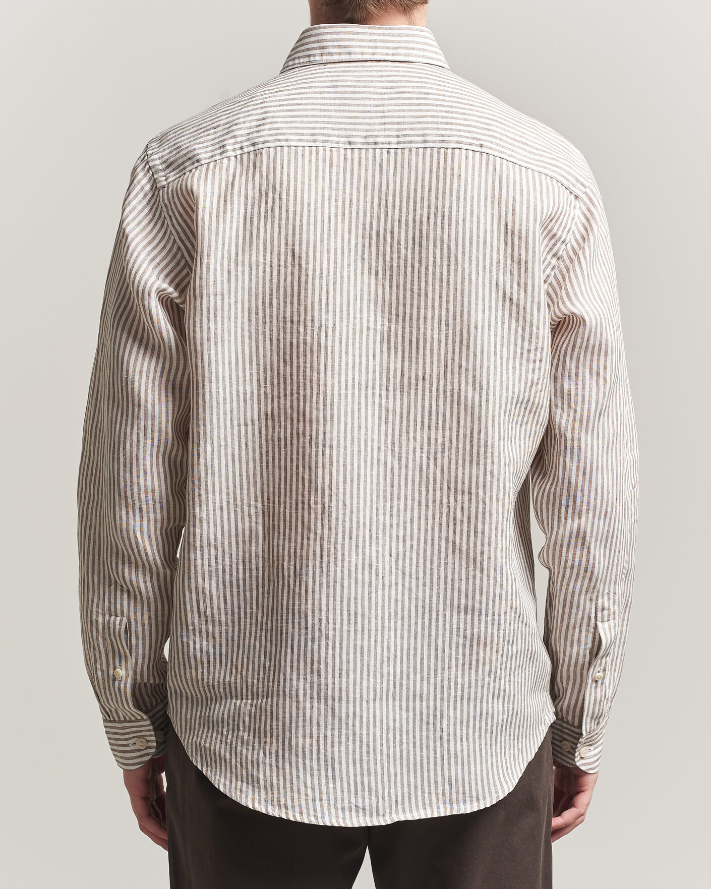 Herr | Skjortor | Eton | Casual Fit Striped Linen Shirt Beige