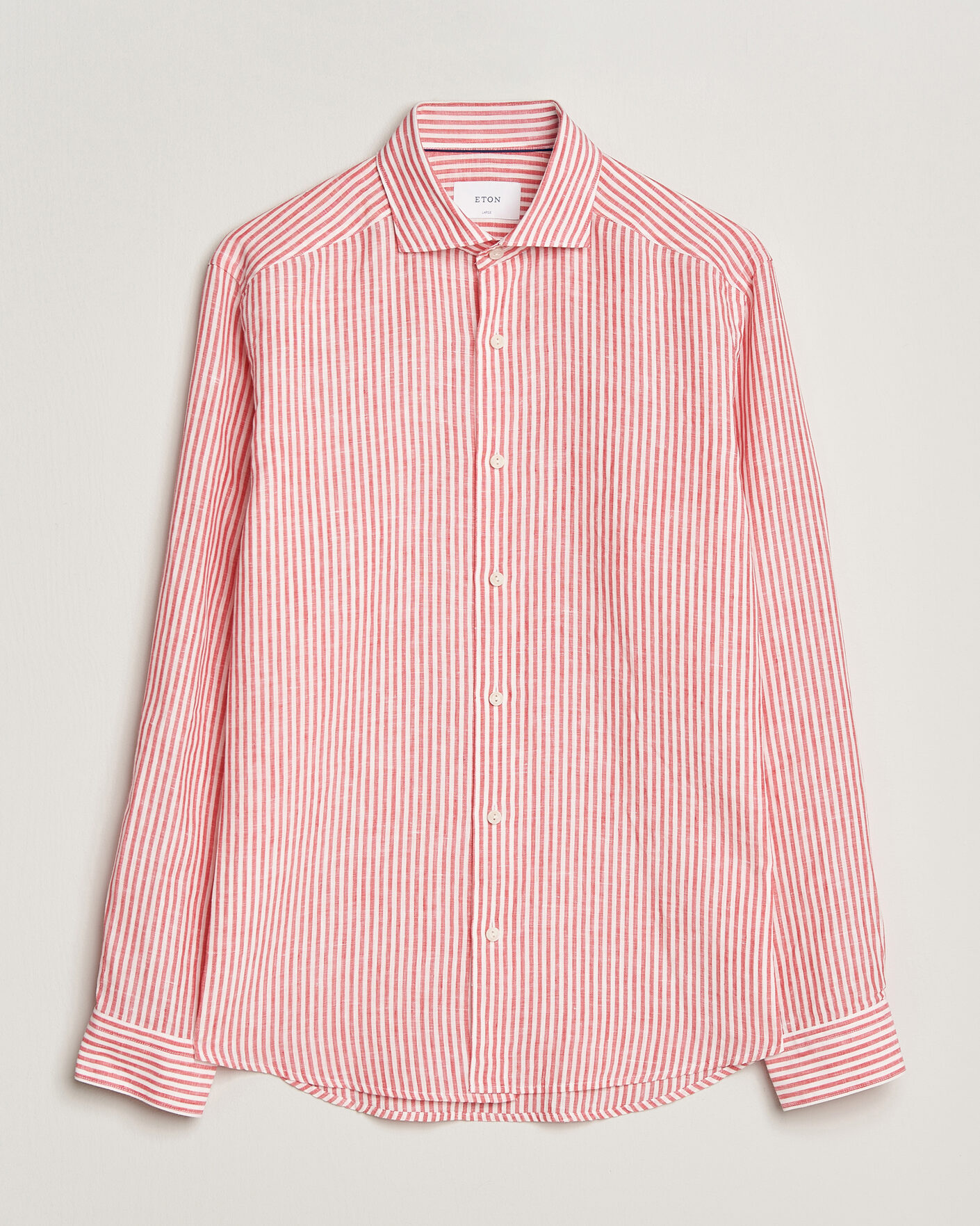 Herr | Skjortor | Eton | Casual Fit Striped Linen Shirt Red