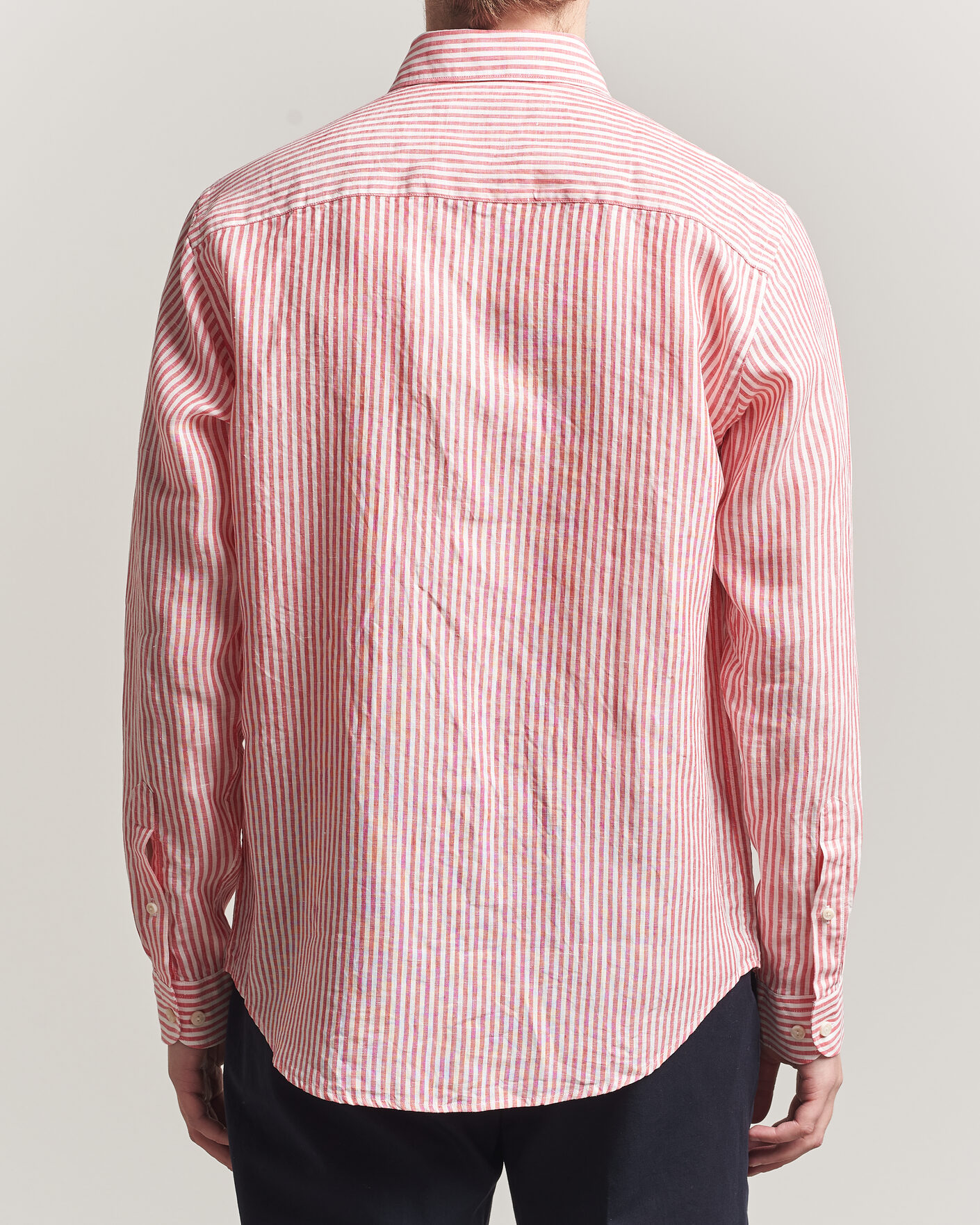 Herr | Skjortor | Eton | Casual Fit Striped Linen Shirt Red