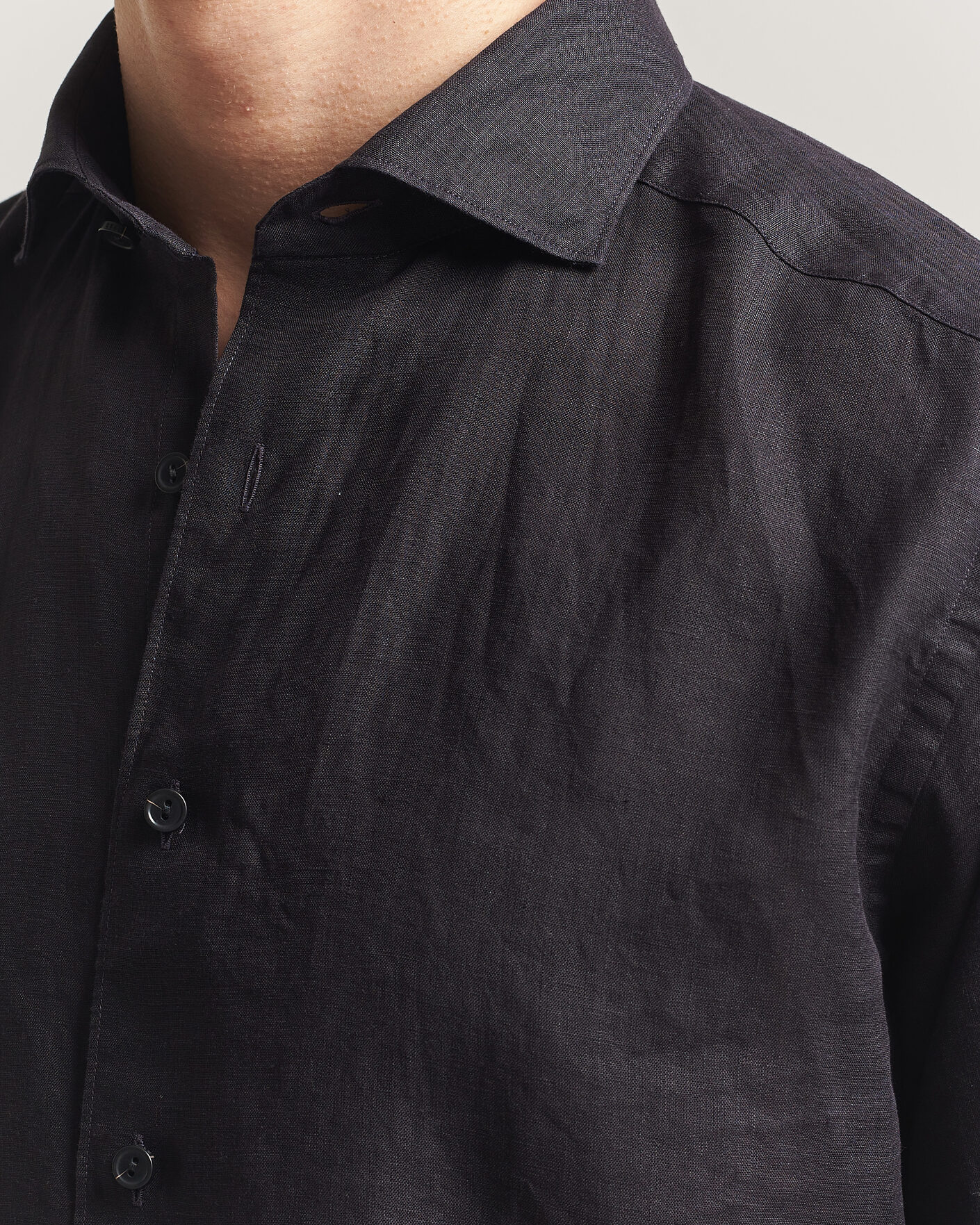 Herr | Skjortor | Eton | Casual Fit Linen Shirt Black