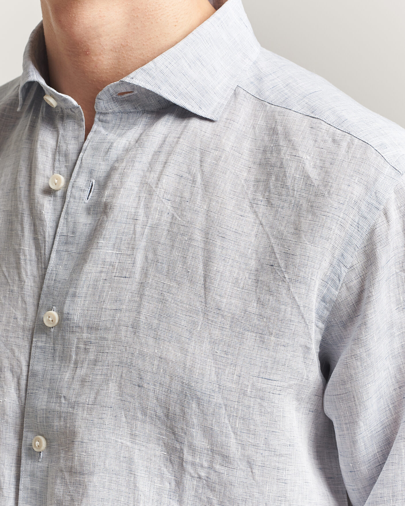 Herr | Skjortor | Eton | Casual Fit Linen Shirt Light Blue