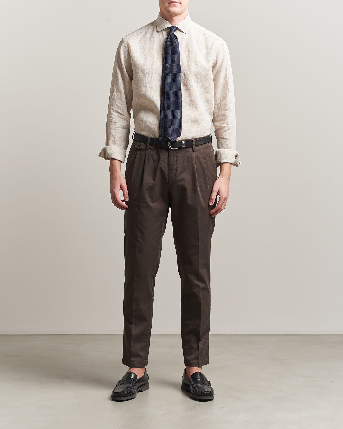 Herr | Skjortor | Eton | Casual Fit Linen Shirt Beige