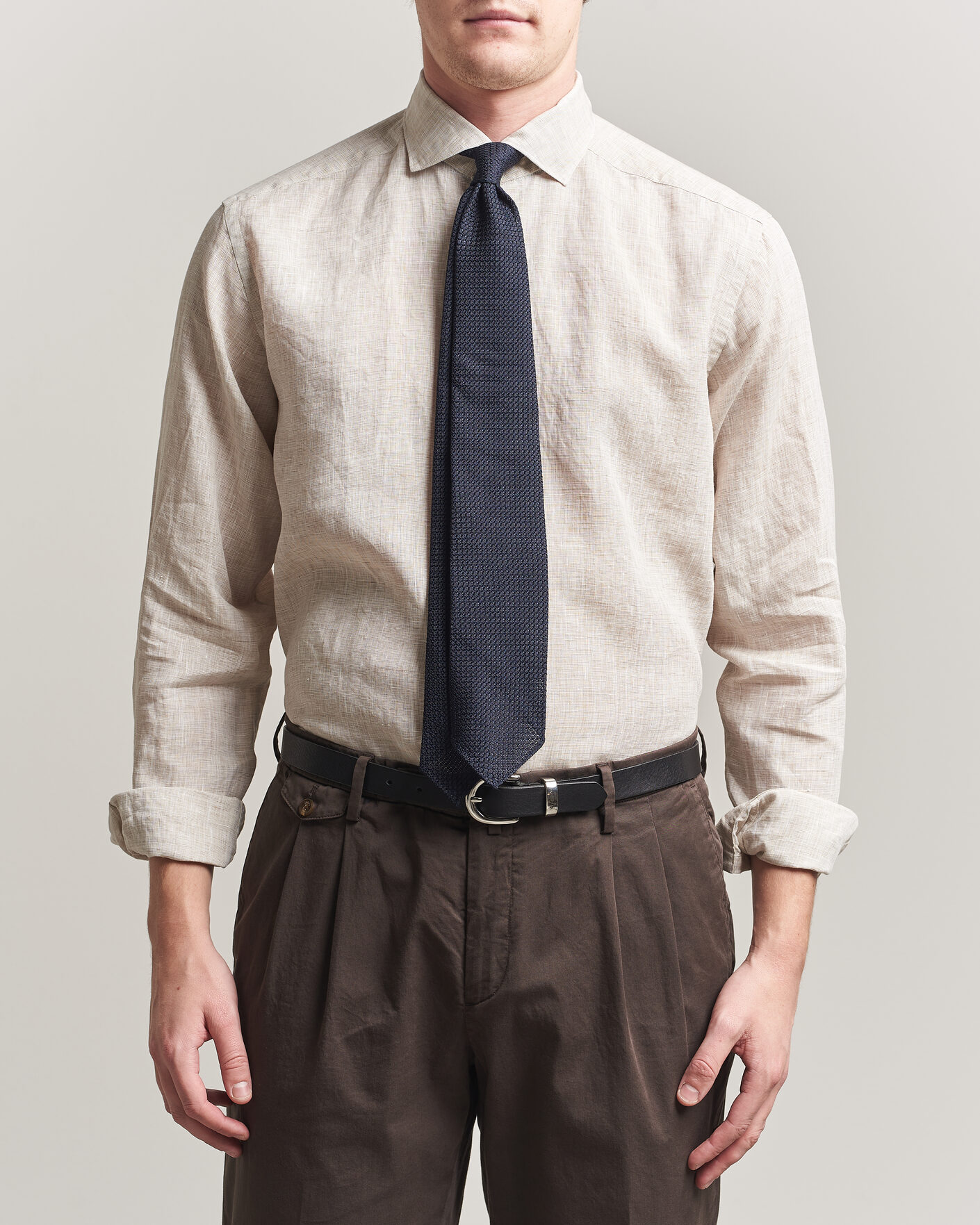 Herr | Skjortor | Eton | Casual Fit Linen Shirt Beige