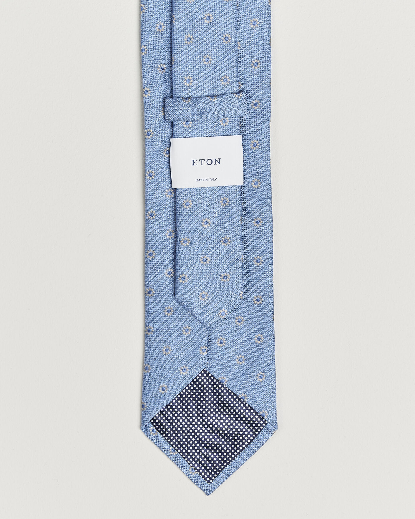 Herr | Slipsar | Eton | Floral Linen Silk Tie Light Blue
