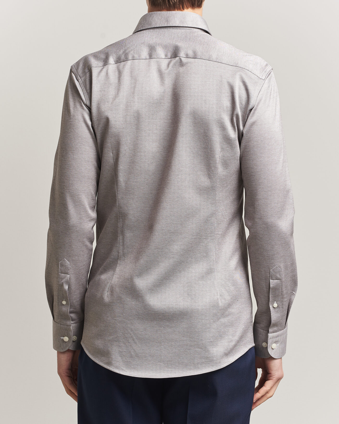 Herr | Skjortor | Eton | Filo di Scozia Knitted Shirt Brown