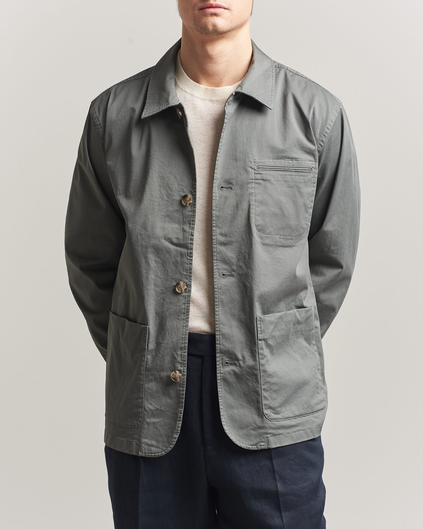 Herr | Jackor | Eton | Cotton Chore Jacket Mid Green