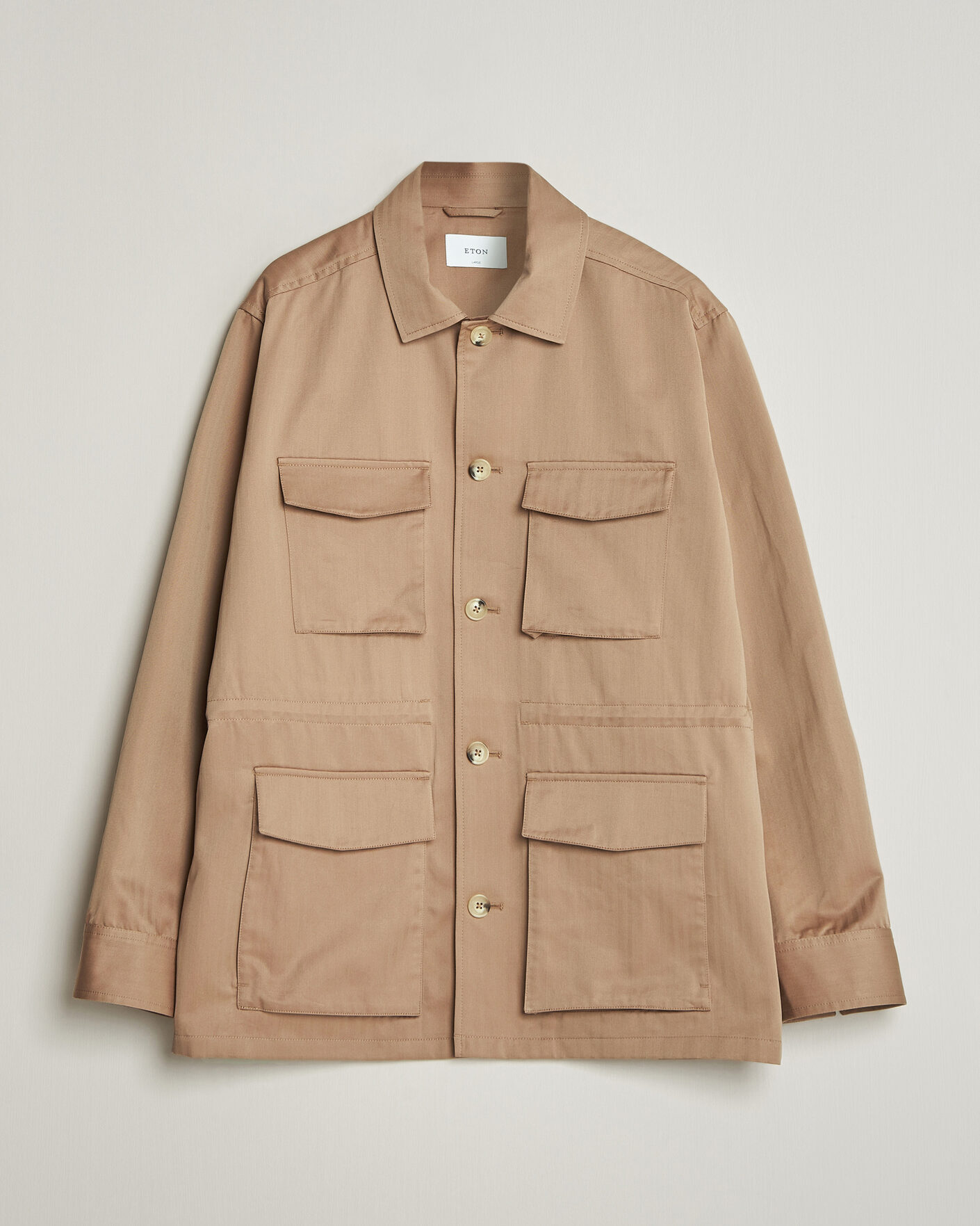 Herr | Jackor | Eton | Cotton Safari Drawstring Jacket Beige