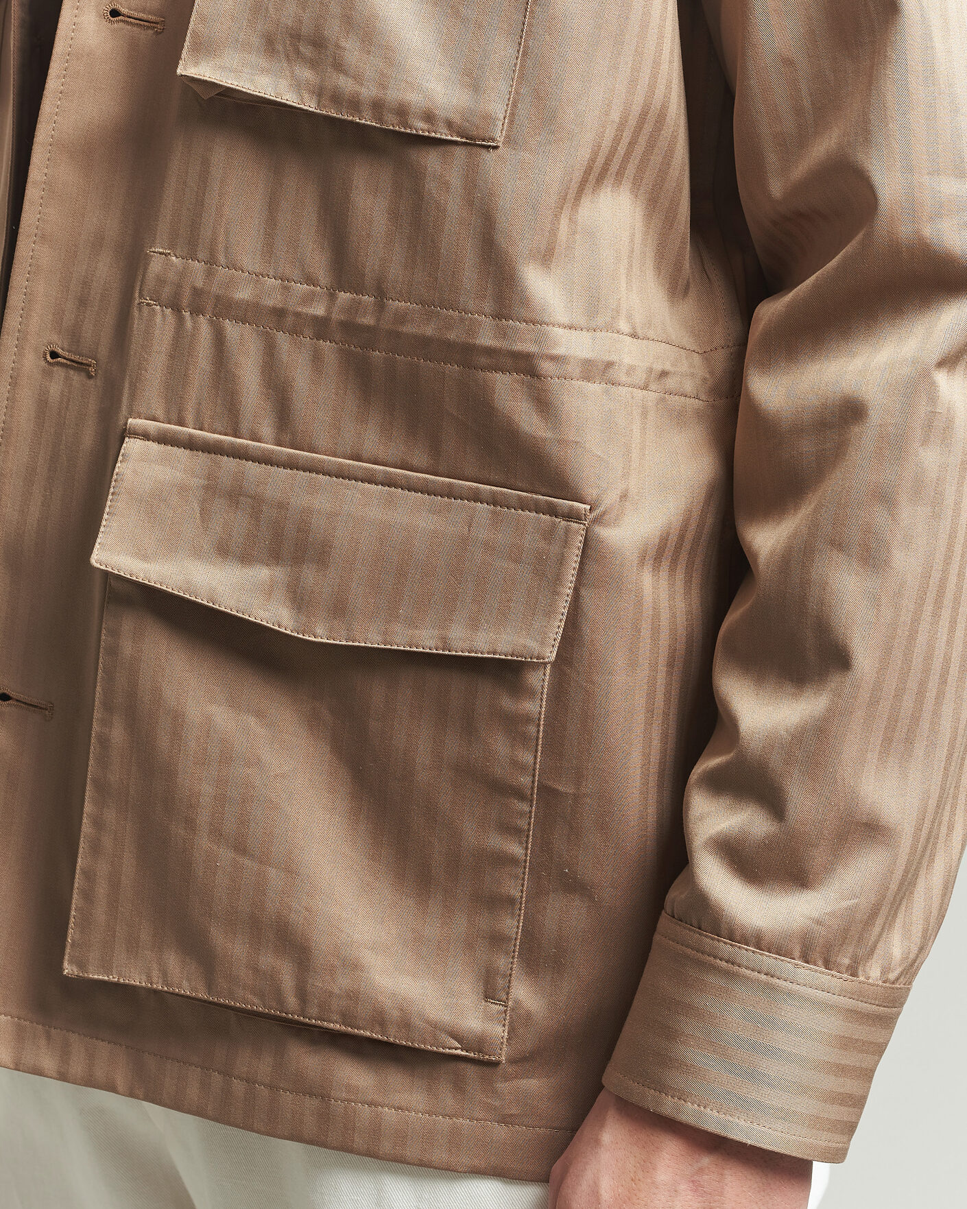 Herr | Jackor | Eton | Cotton Safari Drawstring Jacket Beige