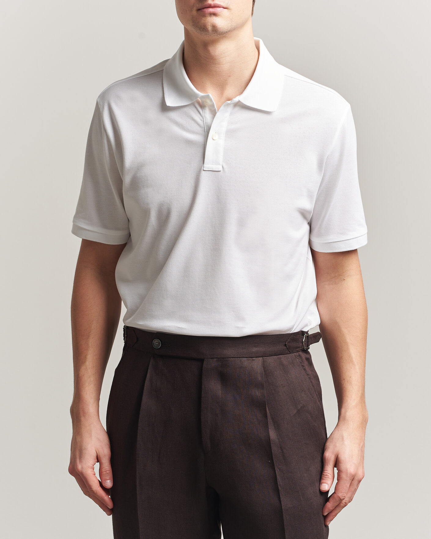 Herr | Pikéer | Eton | Pima Pique Polo White