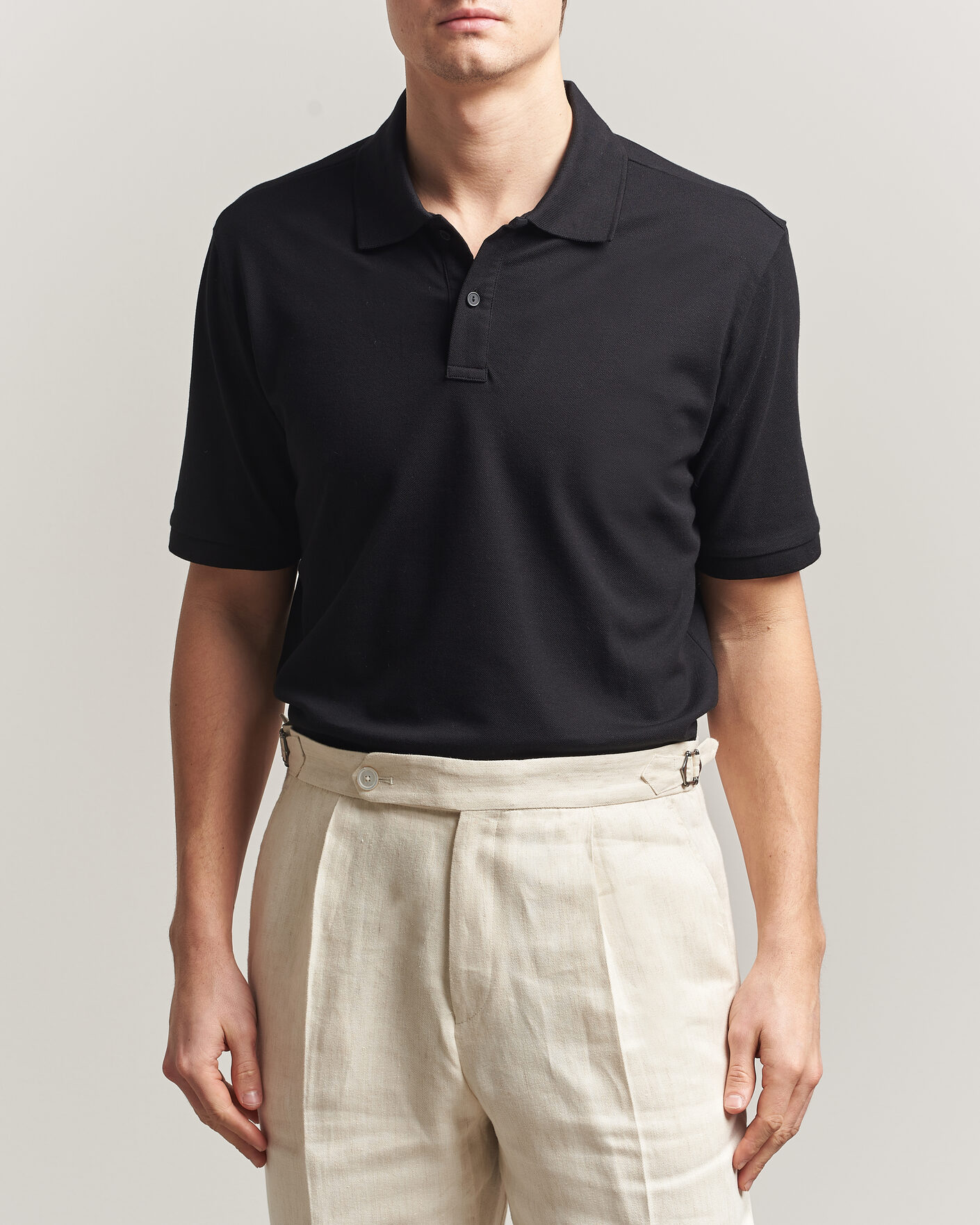 Herr | Pikéer | Eton | Pima Pique Polo Black