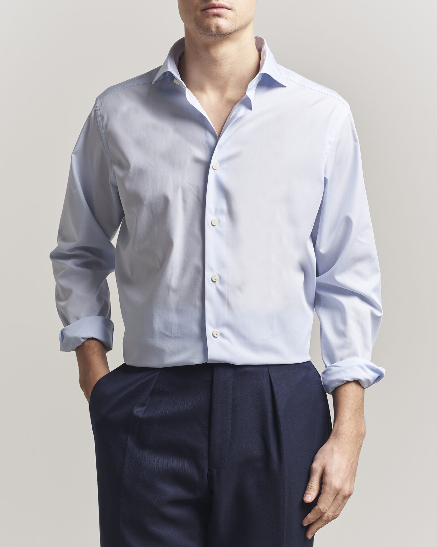 Herr | Skjortor | Eton | Casual Fit Breeze Poplin Shirt Light Blue