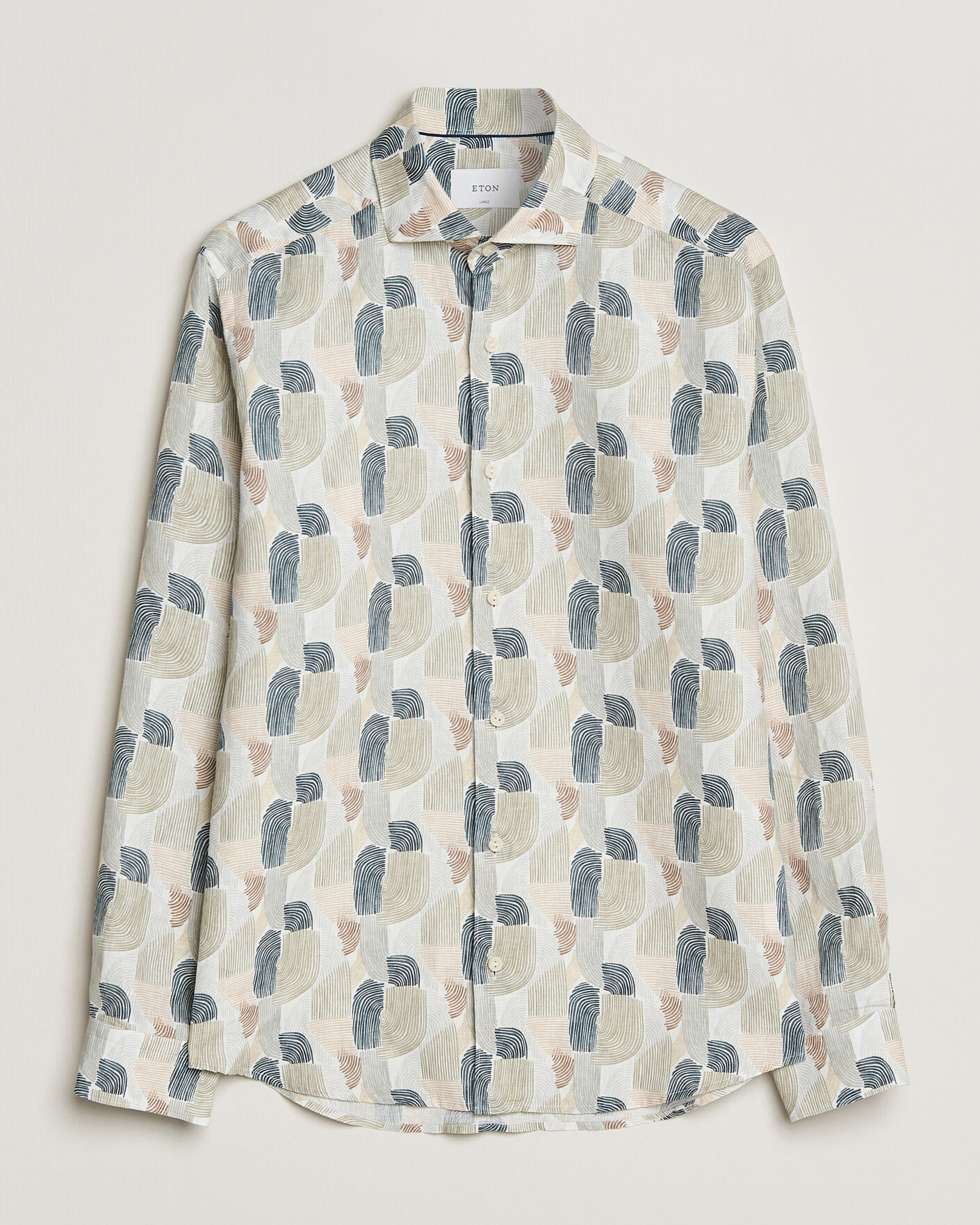 Herr | Skjortor | Eton | Casual Fit Printed Linen Shirt Multi
