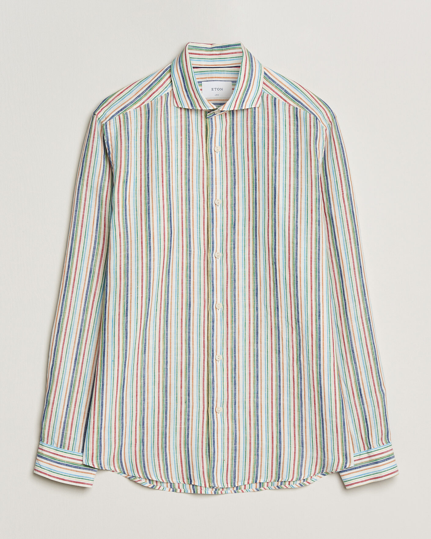 Herr | Skjortor | Eton | Casual Fit Striped Linen Shirt Multi