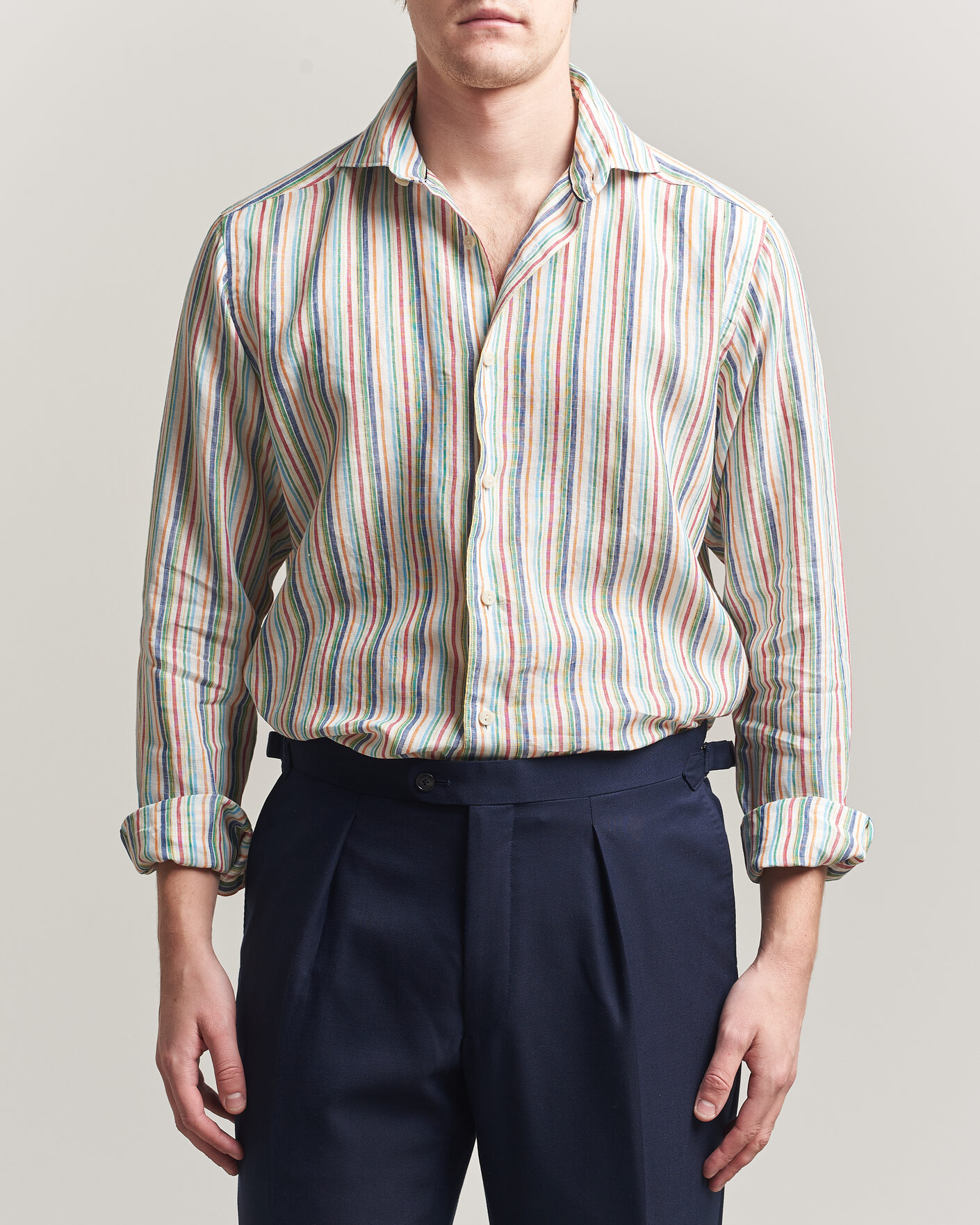 Herr | Skjortor | Eton | Casual Fit Striped Linen Shirt Multi